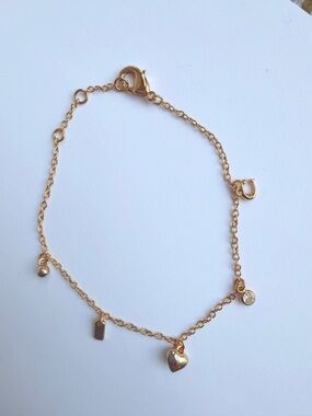 NWT Coach 14k Gold Heart Charm Bracelet